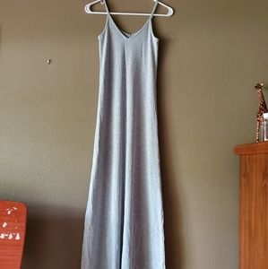 Grey form fitting maxi dress